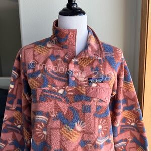 Patagonia Synchilla Snap-T Fleece Pullover Small Canyon Block Big Sisu Brown S